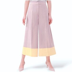NWT High Rise Wide Leg Crop Pants Pink Yellow